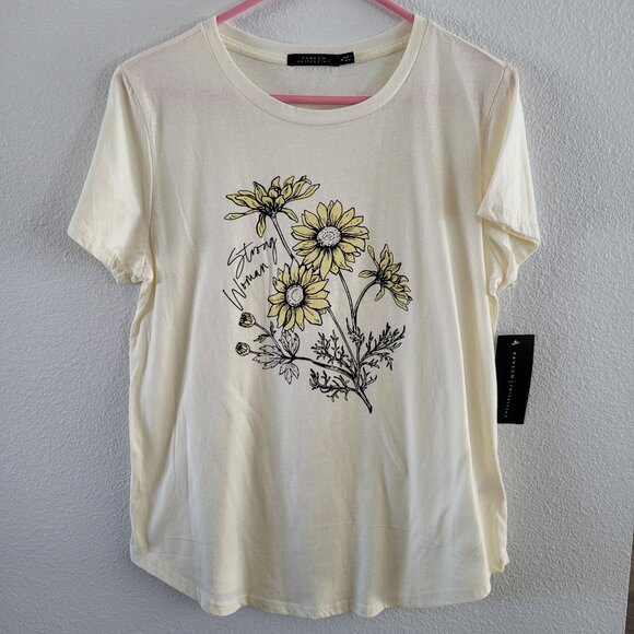 Ransom Collection NWT | Sz Medium | Women's Graphic Tee | Floral "Strong Woman" - Picture 1 of 3